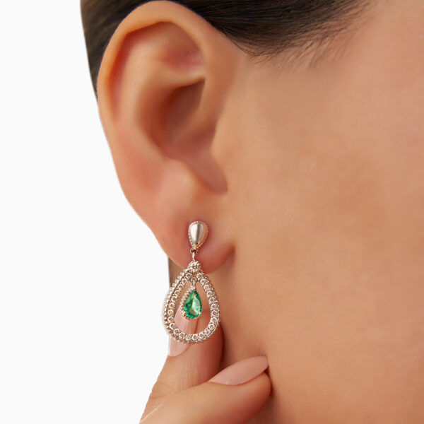 Emerald Diamond Earring