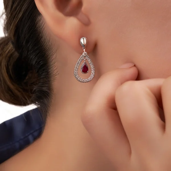 Ruby Diamond Earrings