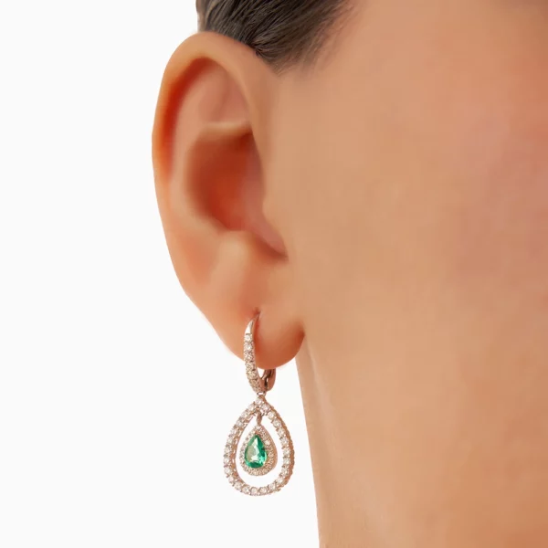 Emerald Diamond Earring