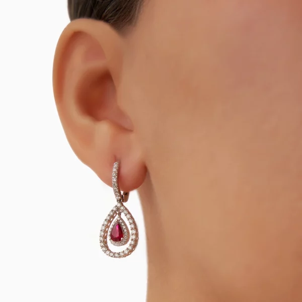 Ruby Diamond Earring